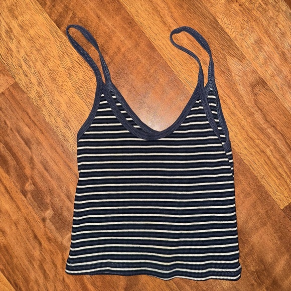 Brandy Melville Tops - Brandy Melville Black Navy and White Striped Tank Top